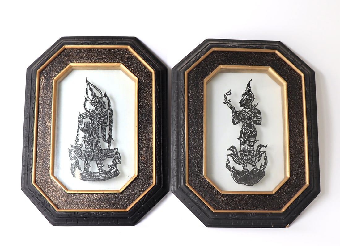 Pair of Thai Buddha Textile Rub Seals (1 of 4)