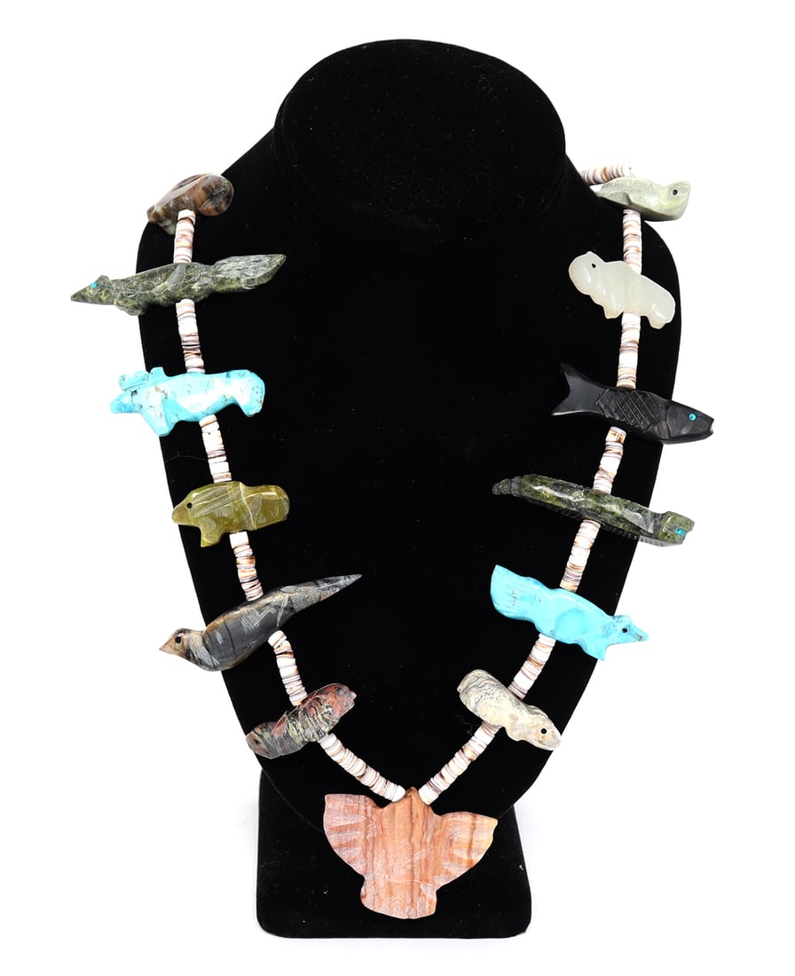 Gorgeous 1940's Animal Fetish Necklace, Zuni (1 of 5)