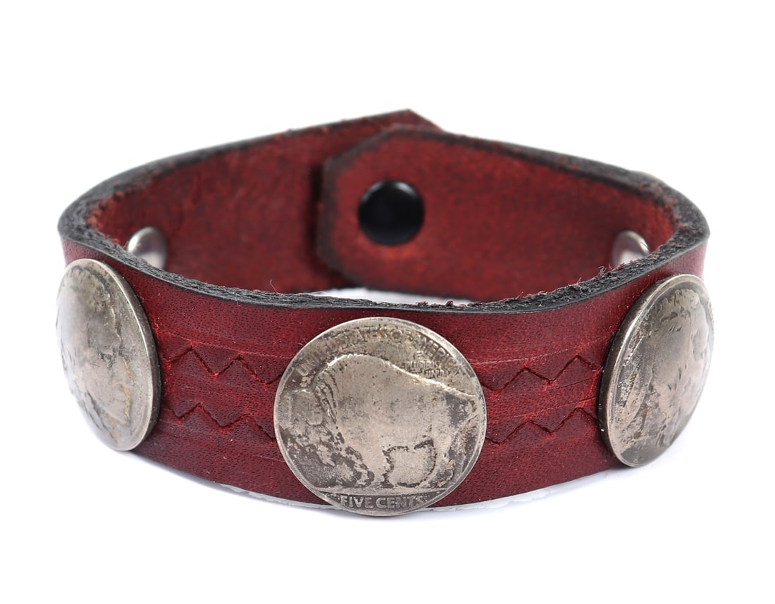 Handmade Leather and Nickel Cuff Bracelet (1 of 7)