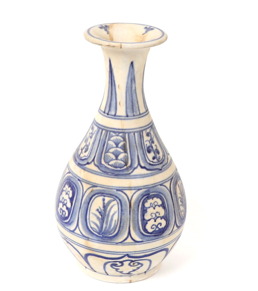 Vietnamese Style Porcelain Pear Shaped Vase (1 of 6)