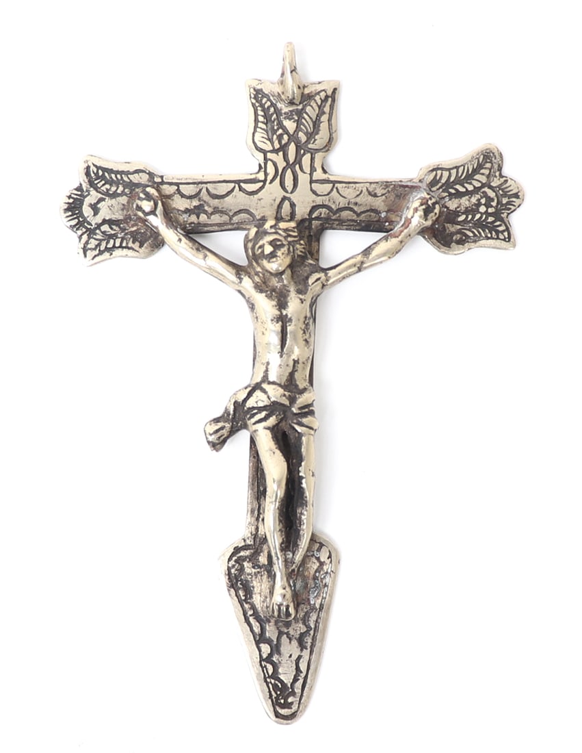 Spanish Colonial Sterling Silver Crucifix, 73g (1 of 7)