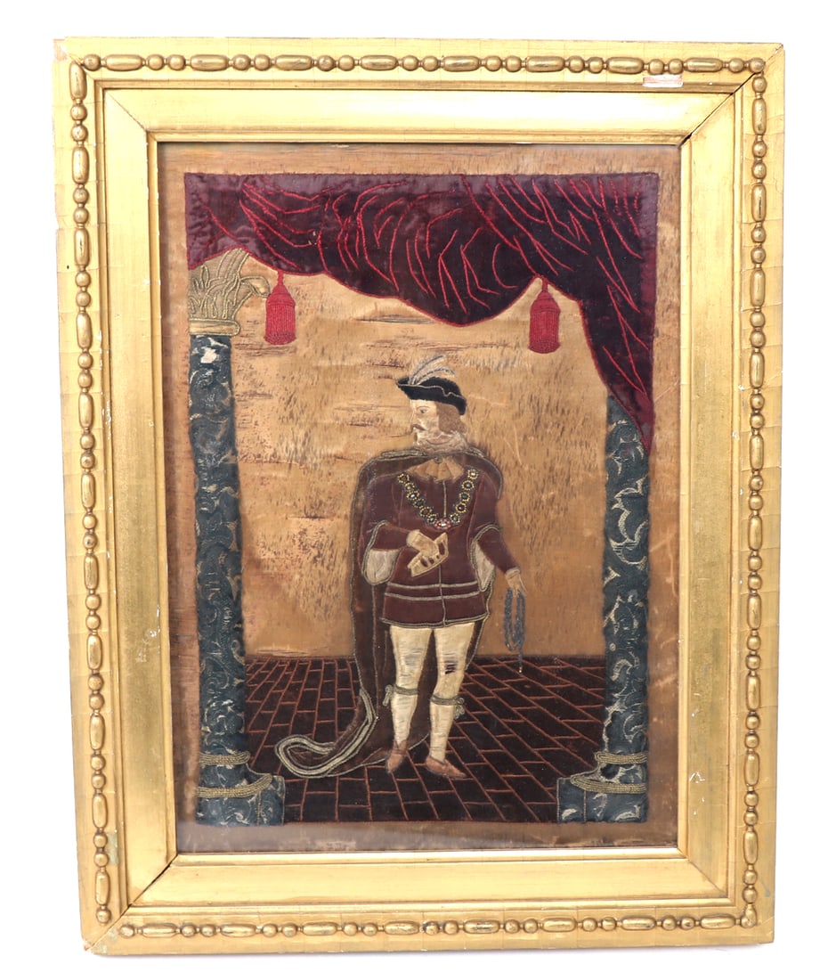 Spanish or Italian Metal Thread & Bead Textile, 16th-18th c. (1 of 3)