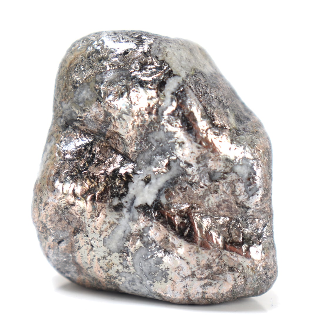 Ancient Meteorite Specimen, Likely Campo del Cielo: Well preserved ancient meteorite specimen with a fine metallic composite in some areas on the exterior. Size 1" H x 1" WReviewed by Crater Rock Museum in Oregon.