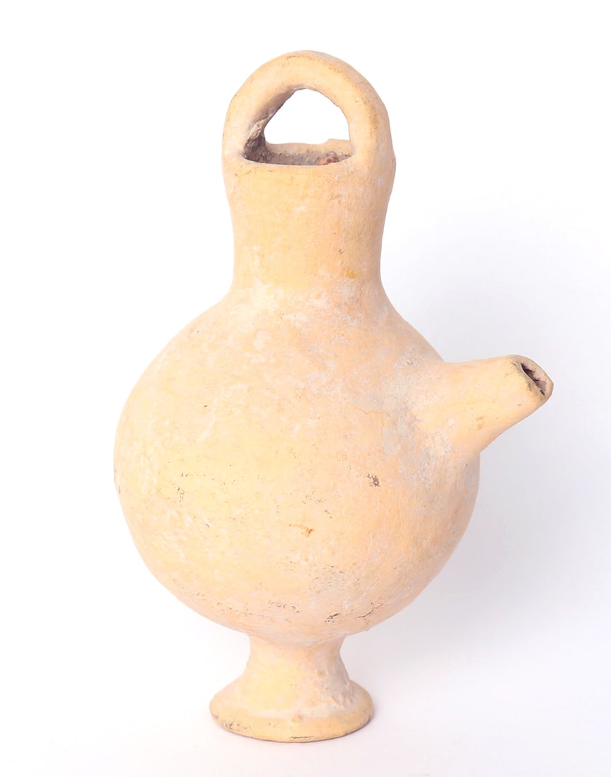 Holyland Ochre Painted  Handled Pouring Vessel (1 of 7)