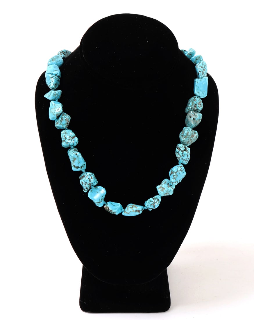 Lovely Turquoise Chunky Turquoise Beaded Necklace (1 of 7)