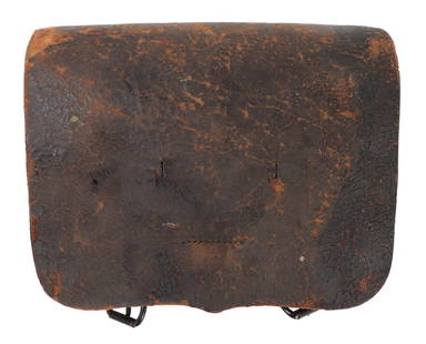 Civil War Cartridge Box by E.A. Corbitt St. Louis: Antique Civil War cartridge box by E.A. Corbitt St. Louis. An authentic cartridge box that dates back to the Civil War era, crafted by the renowned E.A. Corbitt of St. Louis. Made from aged leather, t