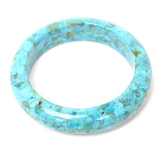 Gorgeous Large All Natural Turquoise Bangle: Beautiful raw section of all natural turquoise polished into a large bangle. Wonderful light green to baby blue speckles throughout. Size 2 1/2" W at the opening