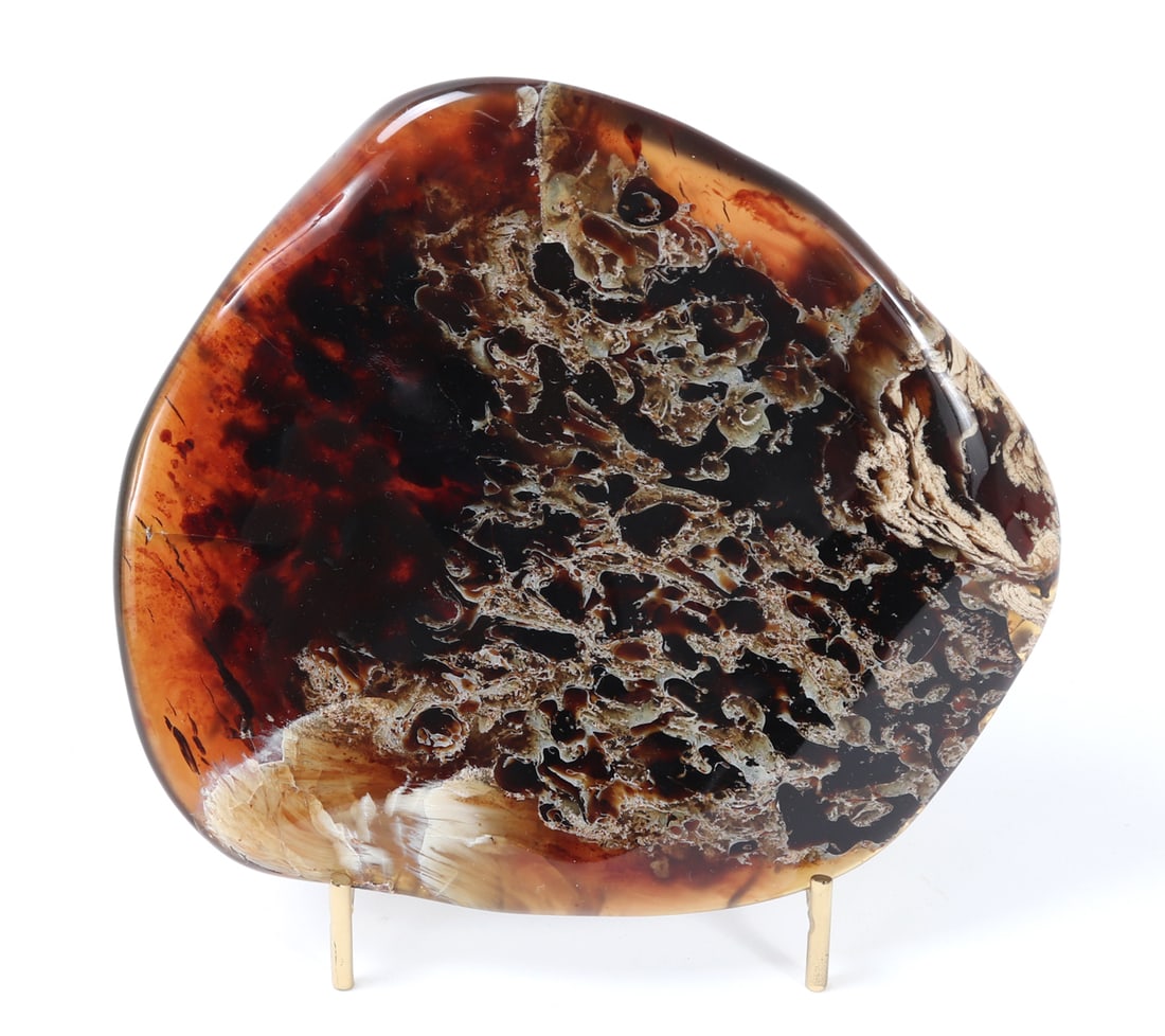 Gorgeous All Natural Amber Slab on Stand (1 of 5)
