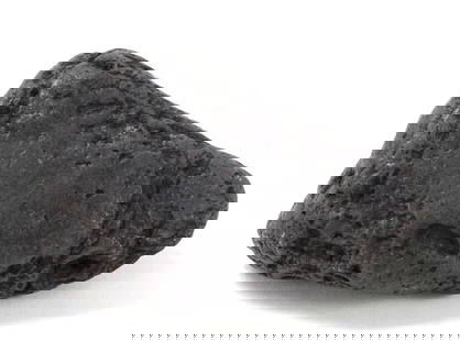 Ancient Raw Iron Meteorite Specimen: Wonderful ancient raw iron meteorite specimen with natural pitting and shined patina from coming through the atmosphere. Size 3 1/4" L, weight 419 g