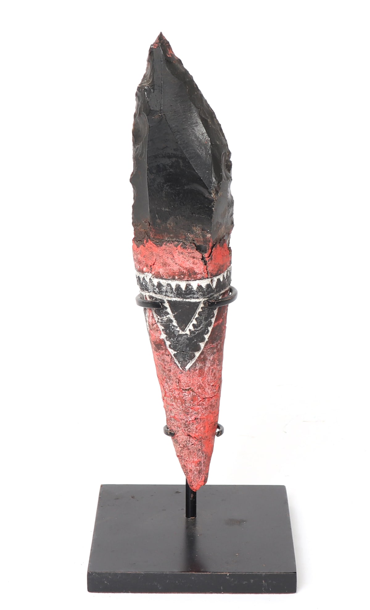 Admiralty Island Obsidian Dagger, 20th c.: Oceania, Papua New Guinea, Admiralty Islands (Manus Province) 20th century or earlier. Obsidian blade Admiralty Islands knife or dagger with bark wood, parinarium nut resin, and painted wood handle. 1