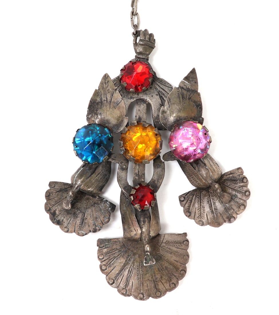 Antique Bolivian Floral Silver Cross (1 of 4)