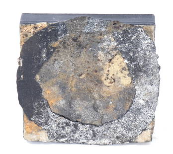 "Silence" Mixed-Media by Roger Weik 2004: Roger Weik (b. 1949, American)Roger Weik is a contemporary abstract artist known for his richly textured, organic mixed-media paintings. Working primarily with copolymer emulsions and oxide pigments,