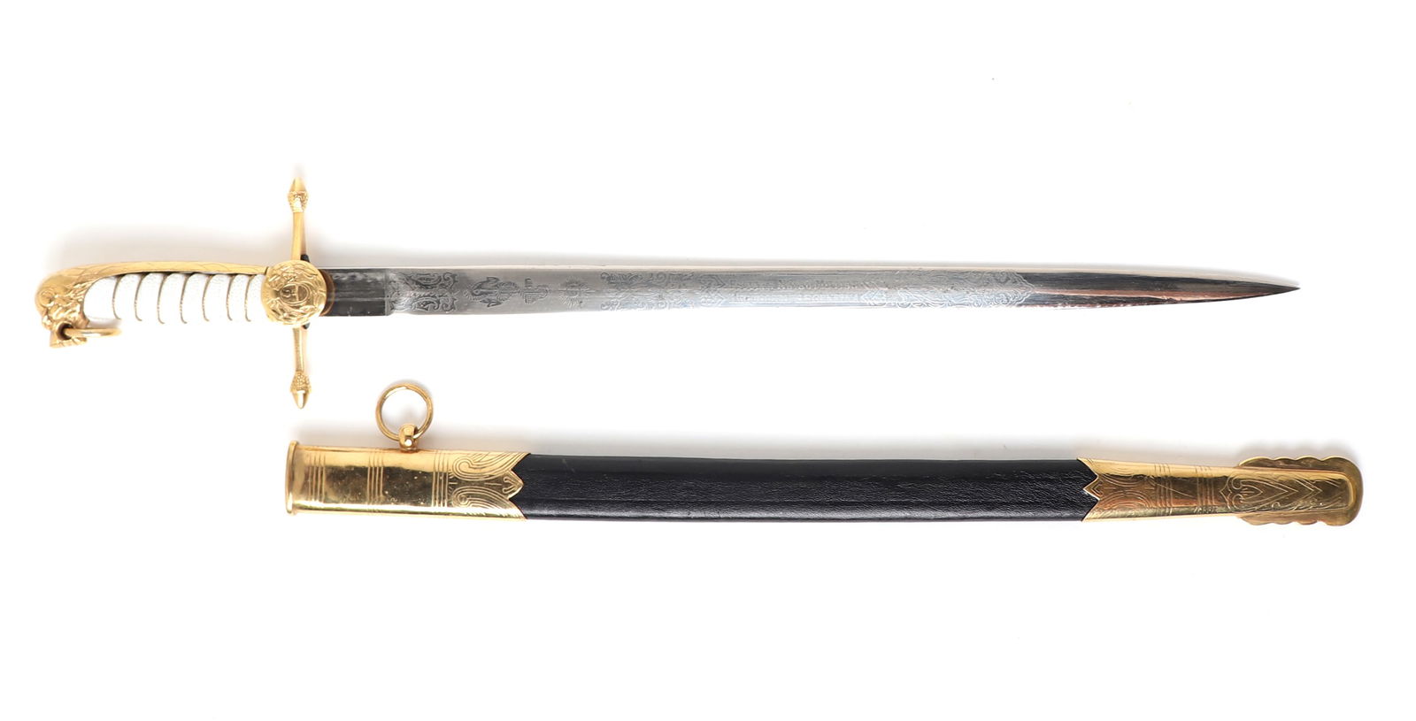 Argentinian Naval Dirk Sword w/Scabbard (1 of 8)