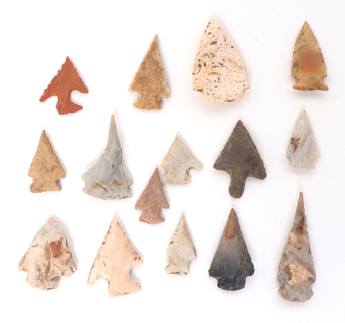 Group of 15 Native American Arrowheads (1 of 2)