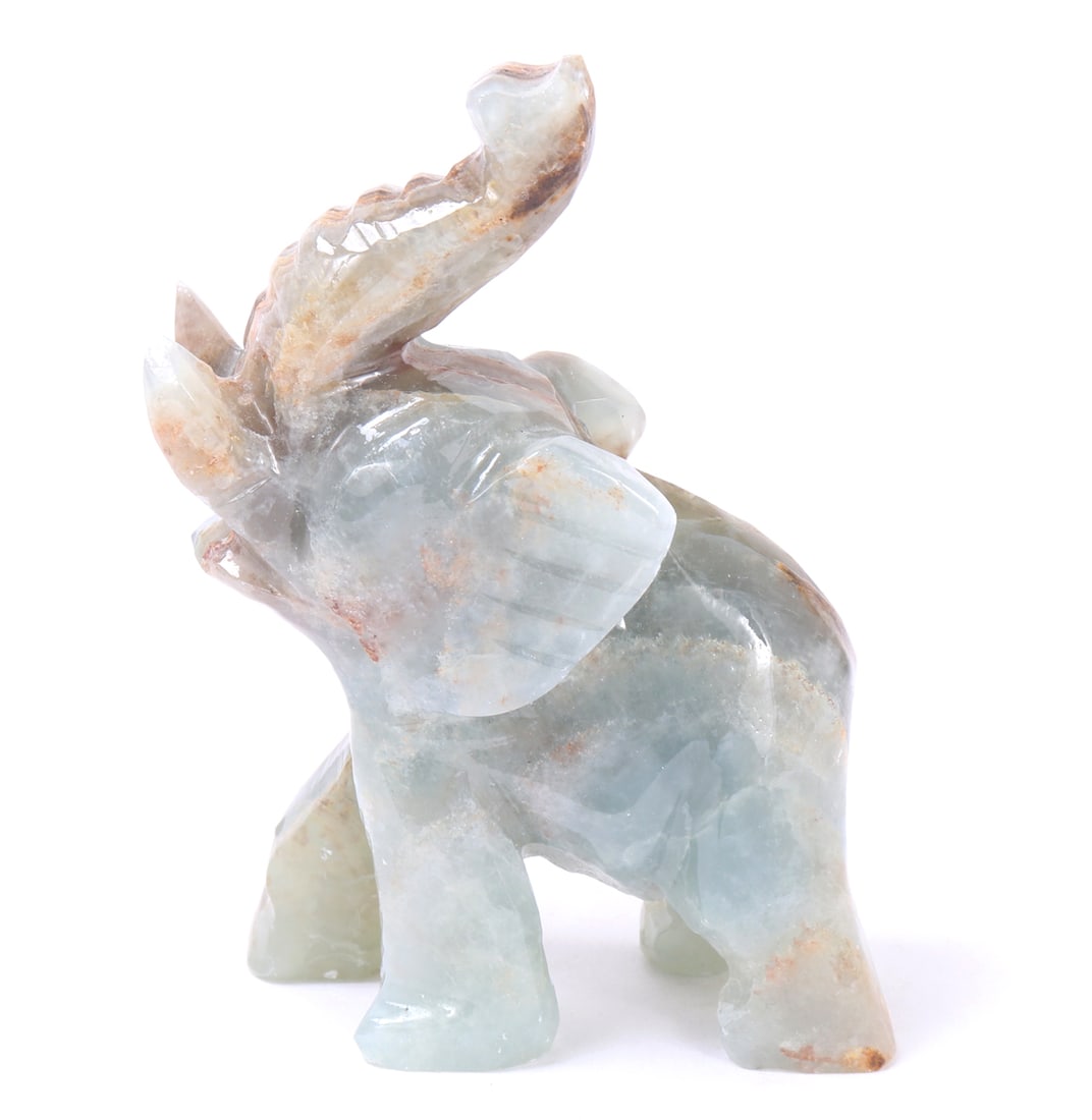 Miniature Aquamarine Carved Elephant Figurine (1 of 8)