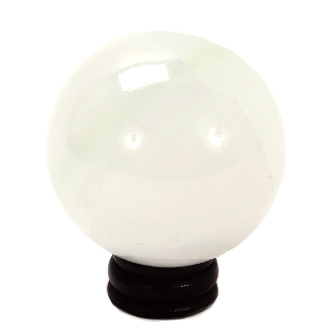 Lovely White Crystal Sphere on Stand (1 of 3)