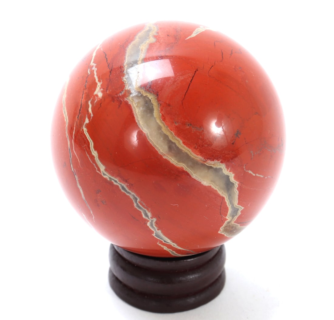 Gorgeous All Natural Crystal Red Jasper Sphere on Stand (1 of 6)