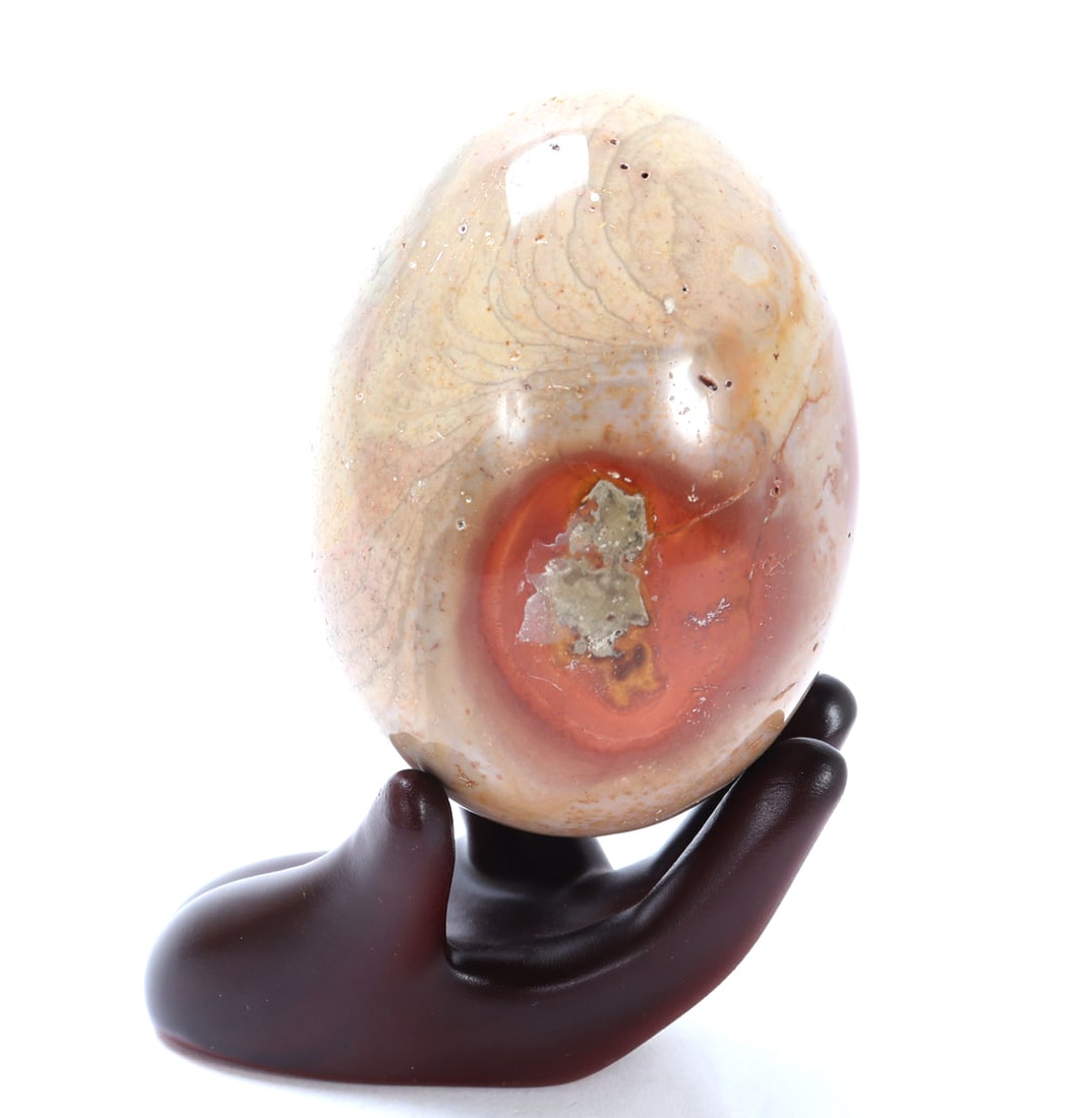 Ancient Petrified Jasper Wood Egg on Custom Stand (1 of 6)