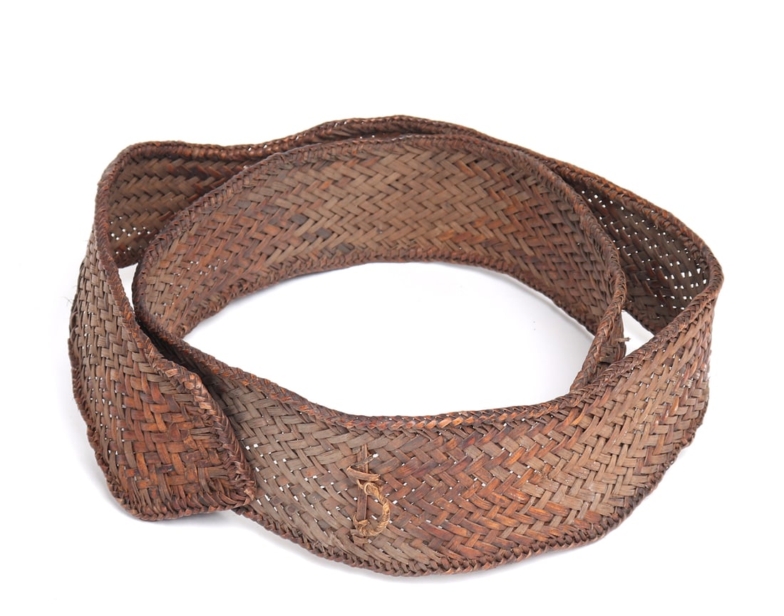 Rattan Braided Belt, Philippines: Braided from several strands of rattan with belt hook for securing in place. Size 62" L