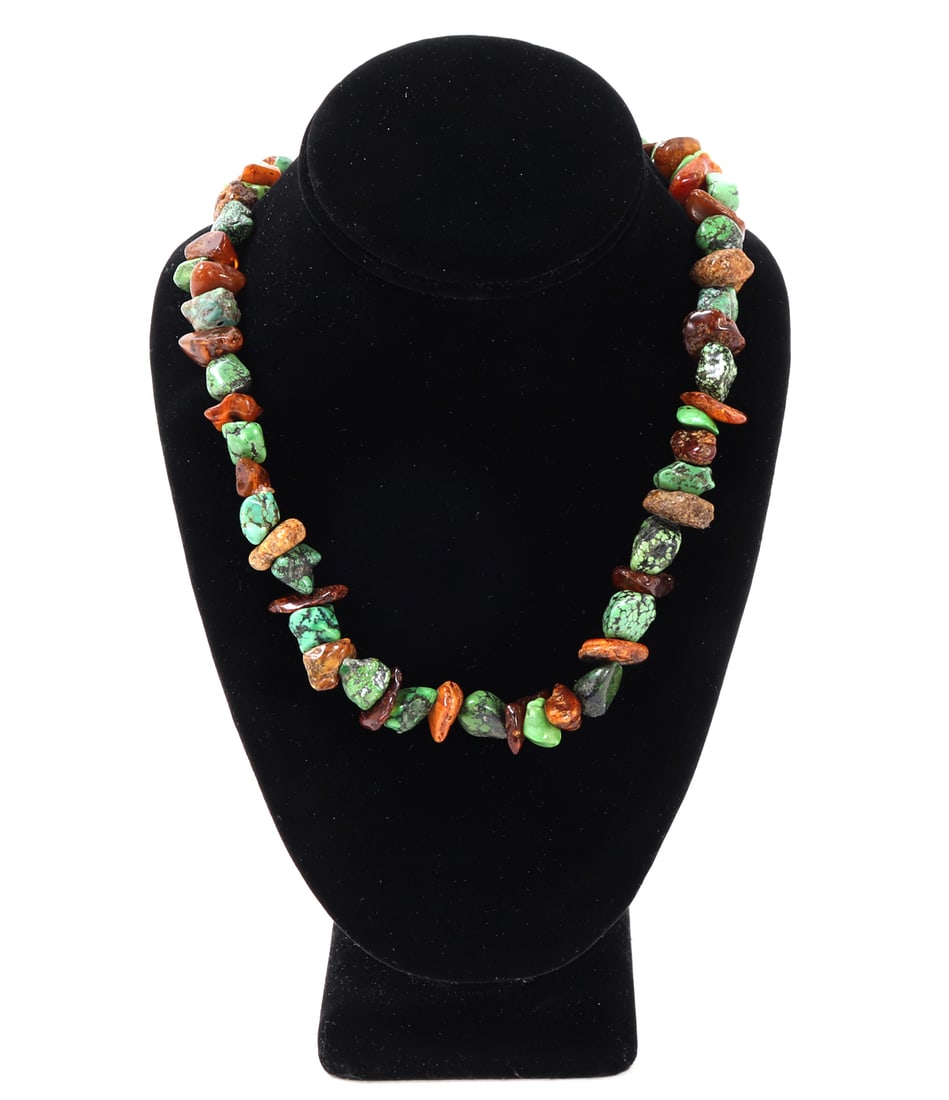 Gorgeous Turquoise, Coral & Amber Necklace (1 of 5)