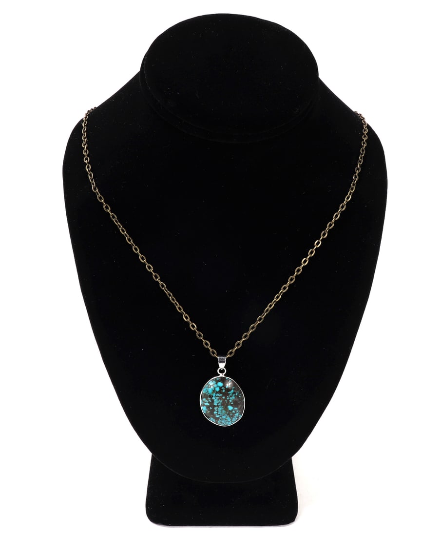 Beautiful Raw Turquoise Drop Necklace (1 of 5)