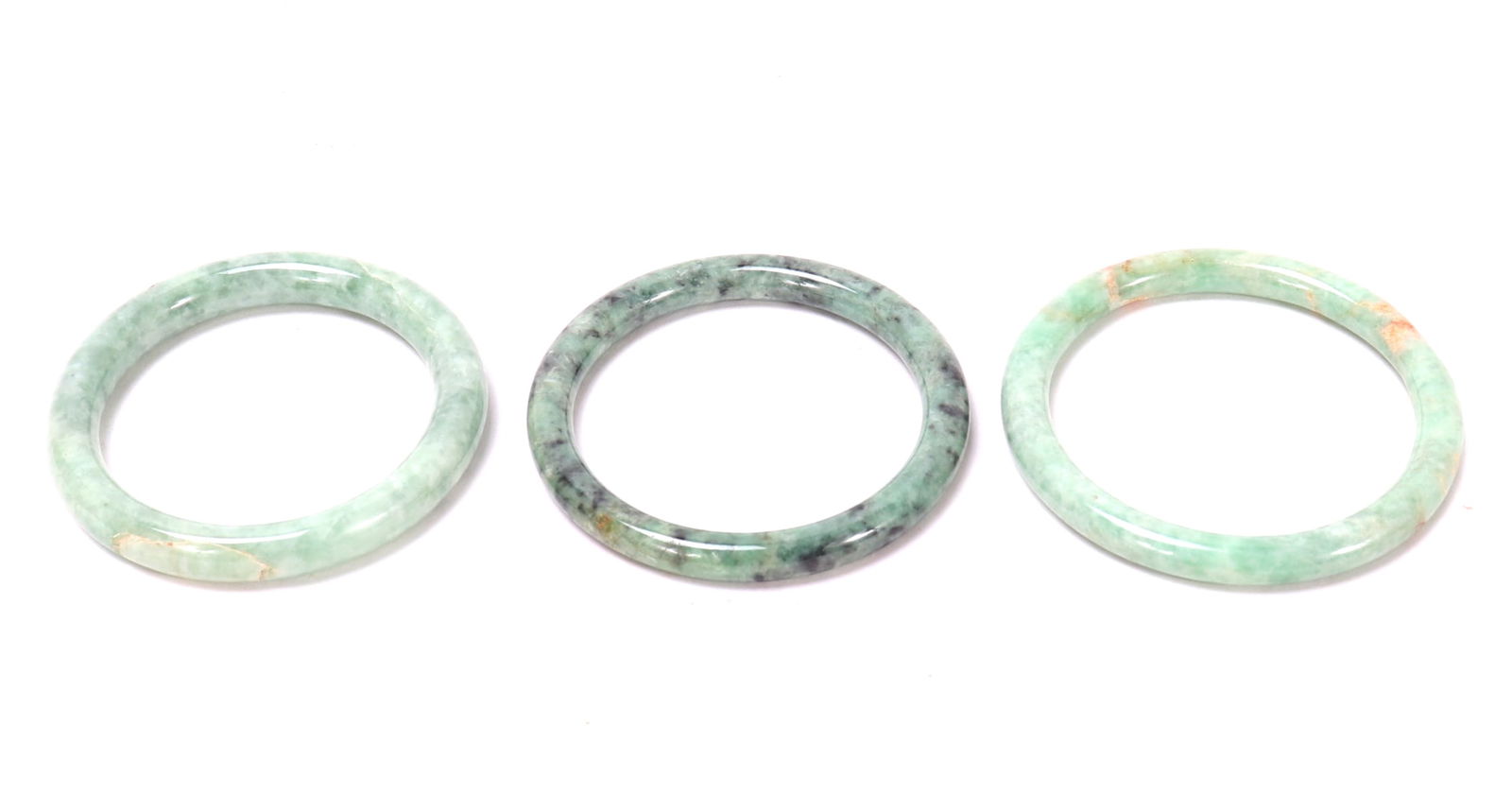 Trio of Lovely Chinese Stone Carved Bangle Bracelets (1 of 8)