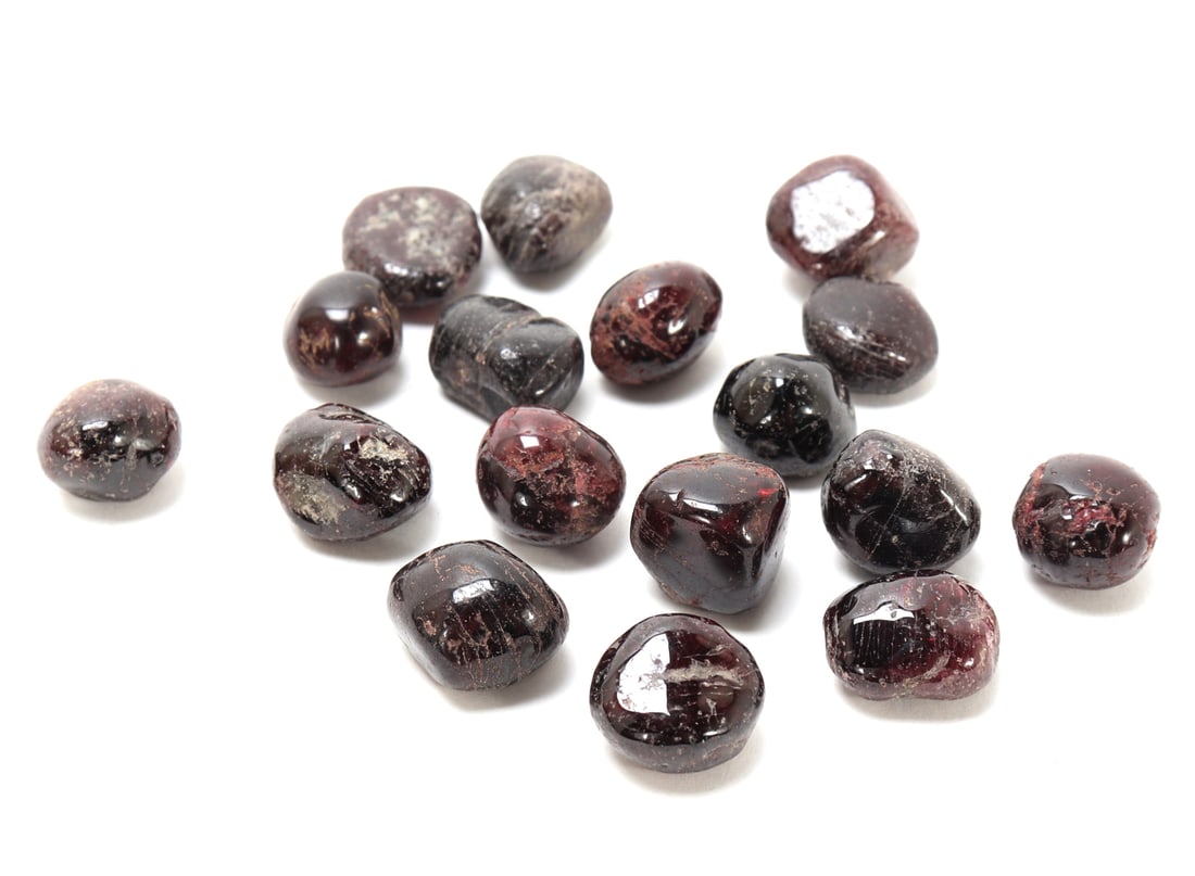 Lovely Natural Raw Ruby Mineral Specimens: Wonderful group of polished ruby mineral specimens with incredible red pink and natural earth tones throughout each. Size 1/2" W
