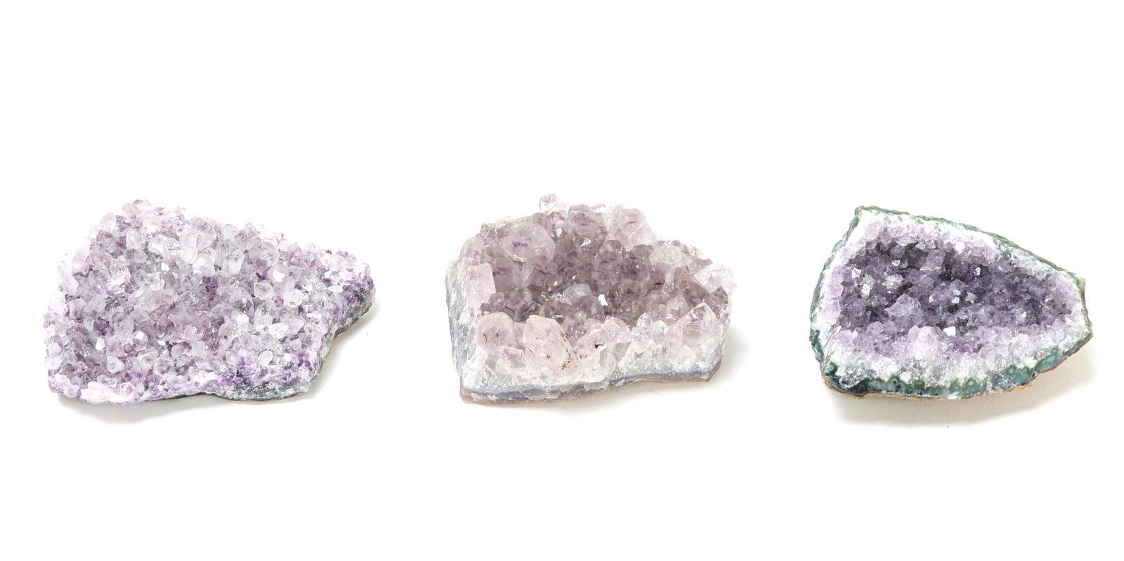Three Lovely Amethyst Geode Sections - 3