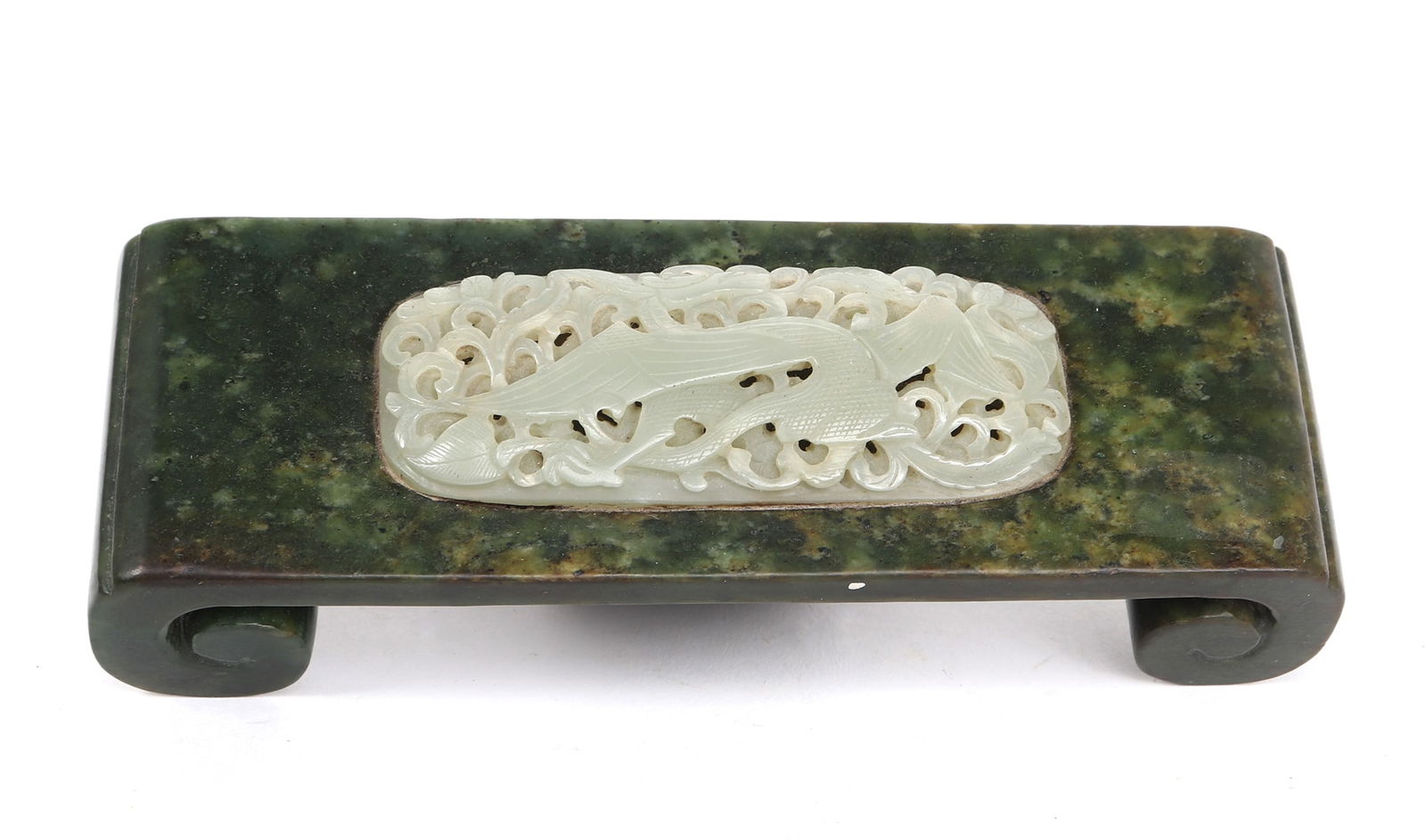 Chinese Ink Rest w/ Inset Pierced Belt Plaque (1 of 7)