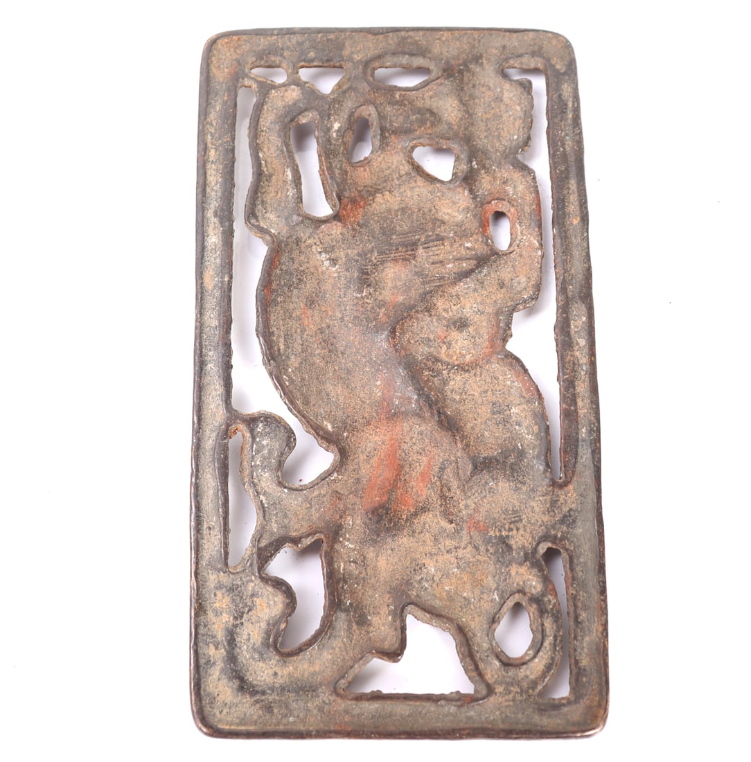Bronze Chinese Plaque, Rider on Tiger - 2