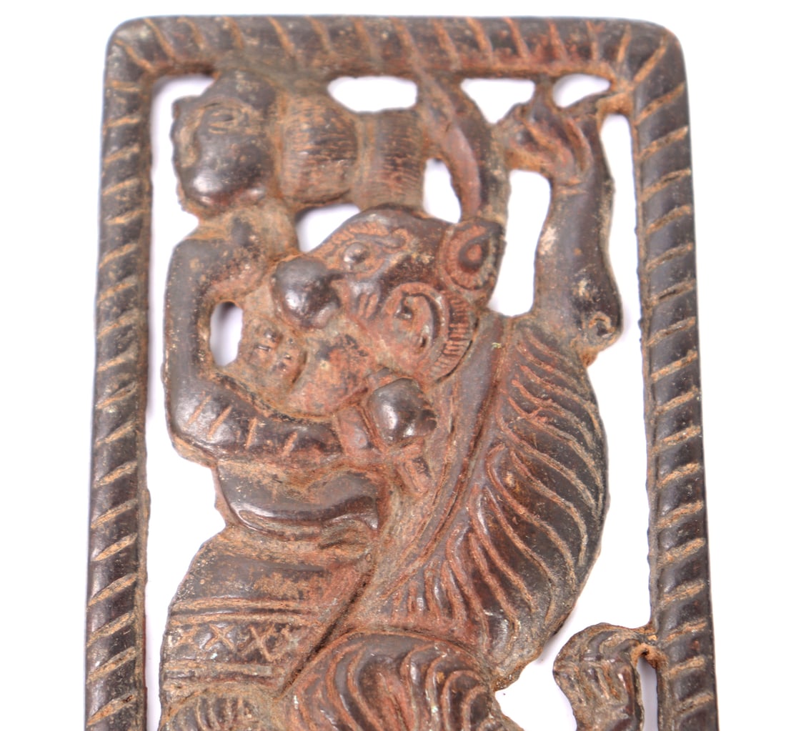 Bronze Chinese Plaque, Rider on Tiger - 3