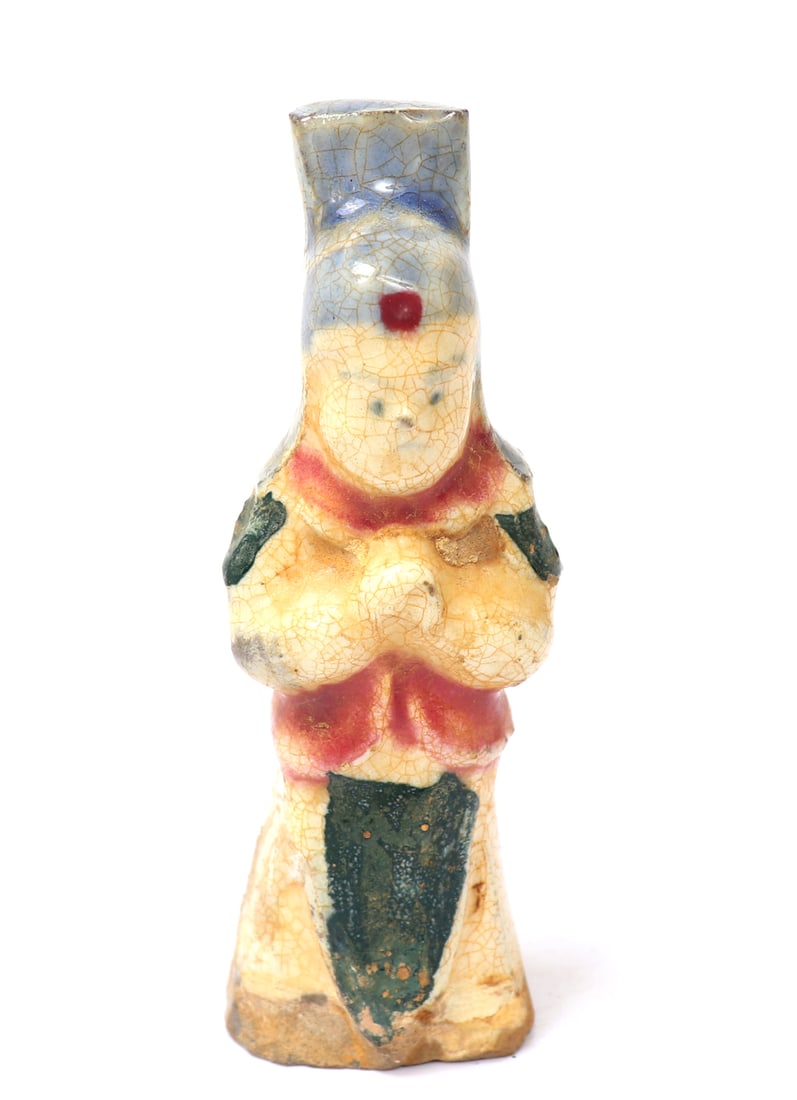 Old Chinese Multi-Color Glaze Court Scholar (1 of 6)