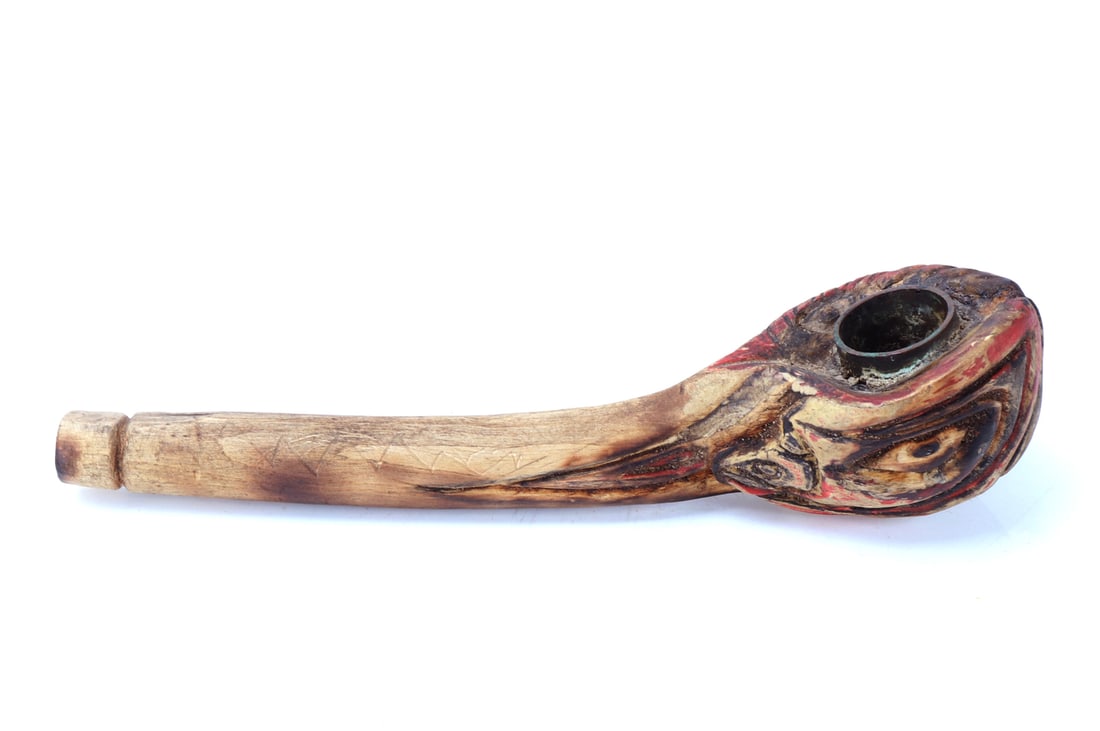 Antique Native American Carved Pipe - 2