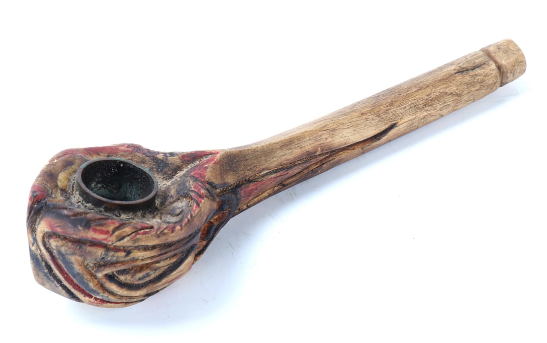 Antique Native American Carved Pipe - 4