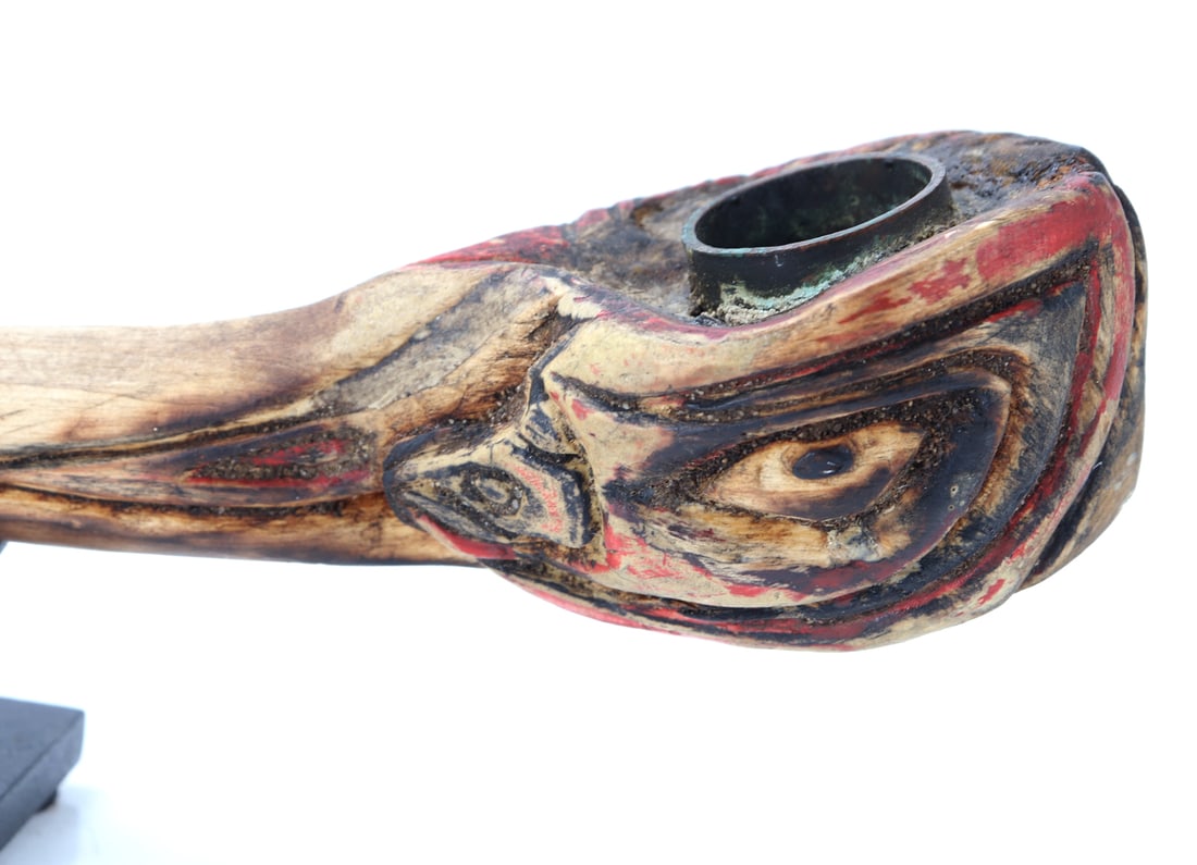 Antique Native American Carved Pipe - 9
