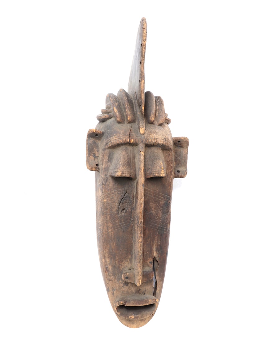 Handsome Wood Carved African Dance Mask (1 of 8)