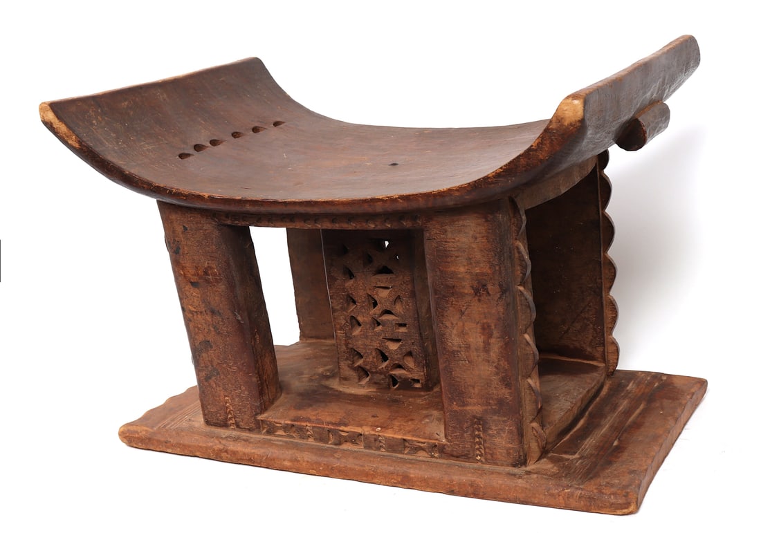 Asante 'Prestige' Stool, Ex-Ambassador: West, Africa, Ghana, Akan cultures, Asante peoples, 20th century. Early stool were one of the most important type of court regalia with complicated variations and designations of male and female