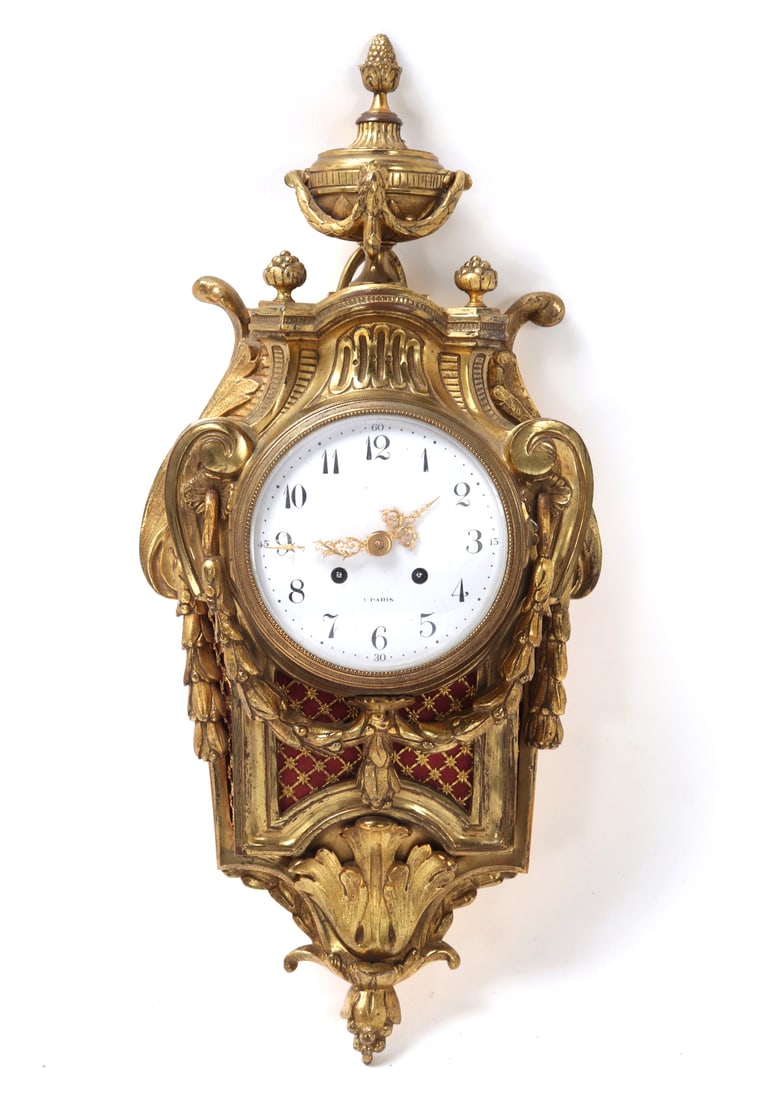 French Louis XVI Ormolu Cartel Wall Clock (1 of 12)