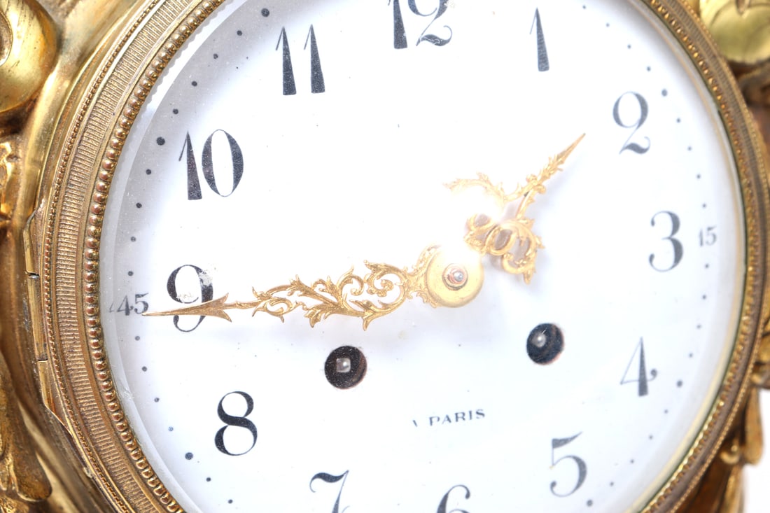 French Louis XVI Ormolu Cartel Wall Clock - 2