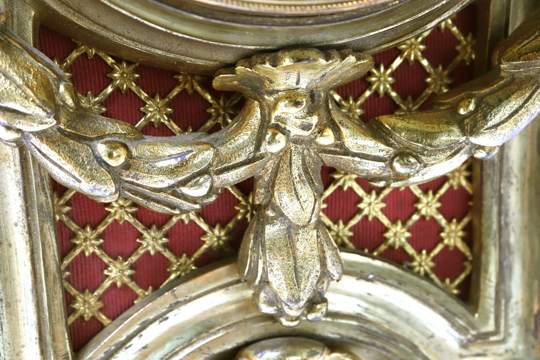 French Louis XVI Ormolu Cartel Wall Clock - 3