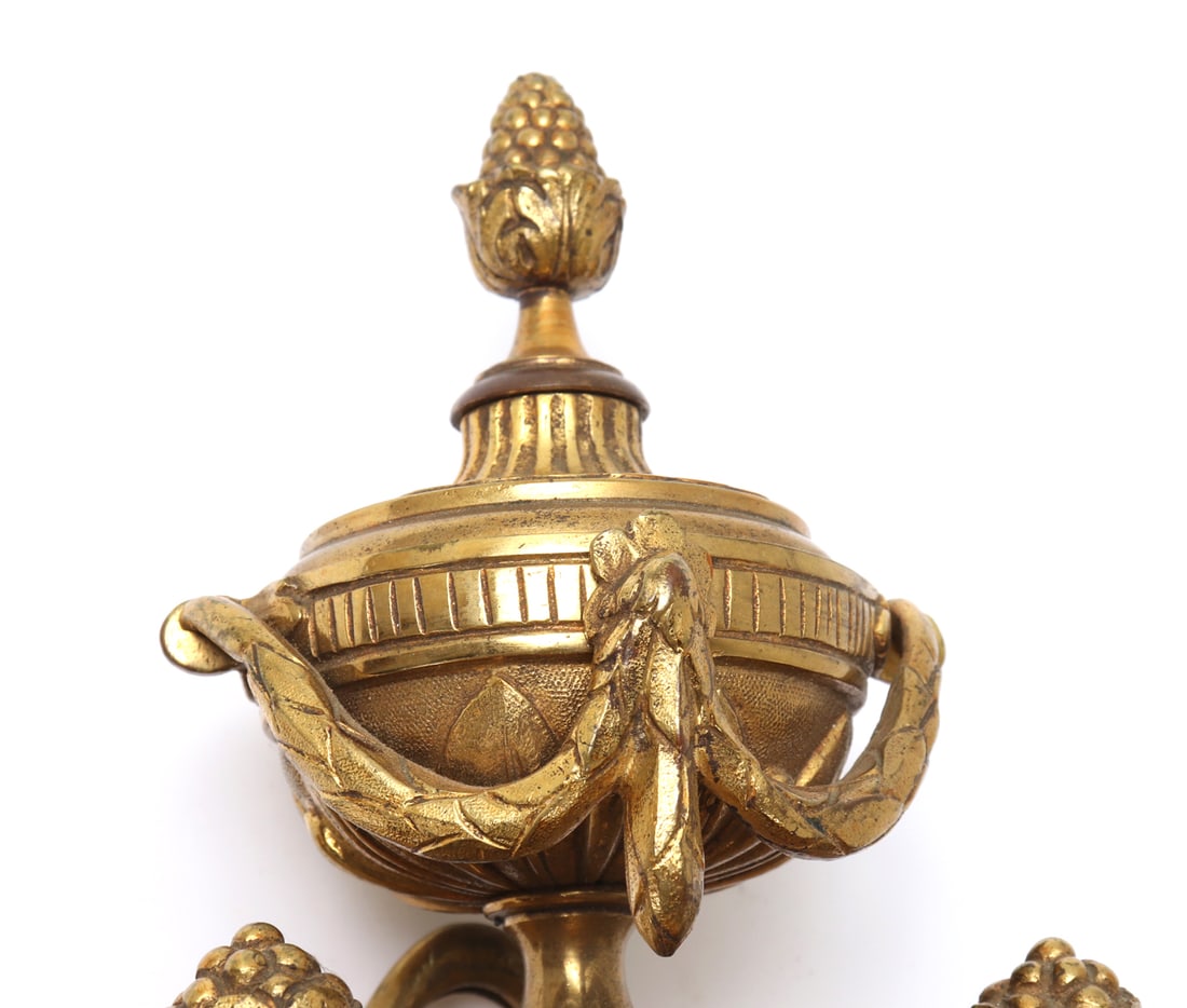 French Louis XVI Ormolu Cartel Wall Clock - 4