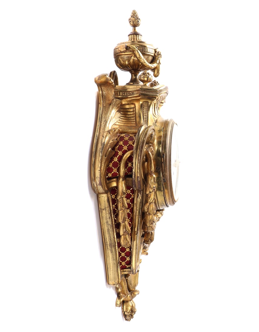French Louis XVI Ormolu Cartel Wall Clock - 6