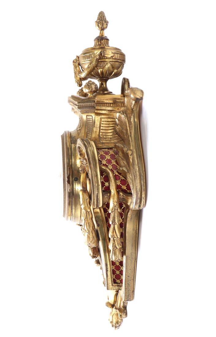 French Louis XVI Ormolu Cartel Wall Clock - 8