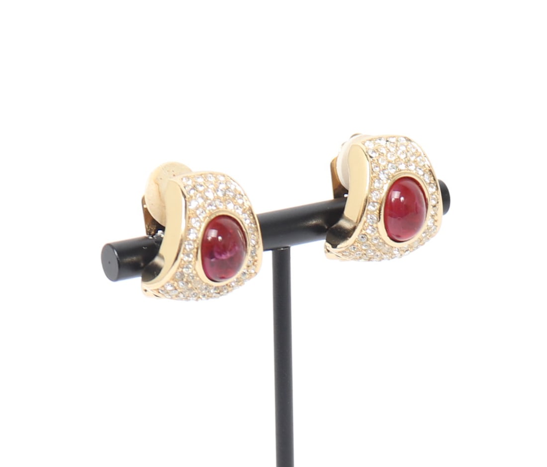Vintage Grosse Ruby Clip On Earrings - 3