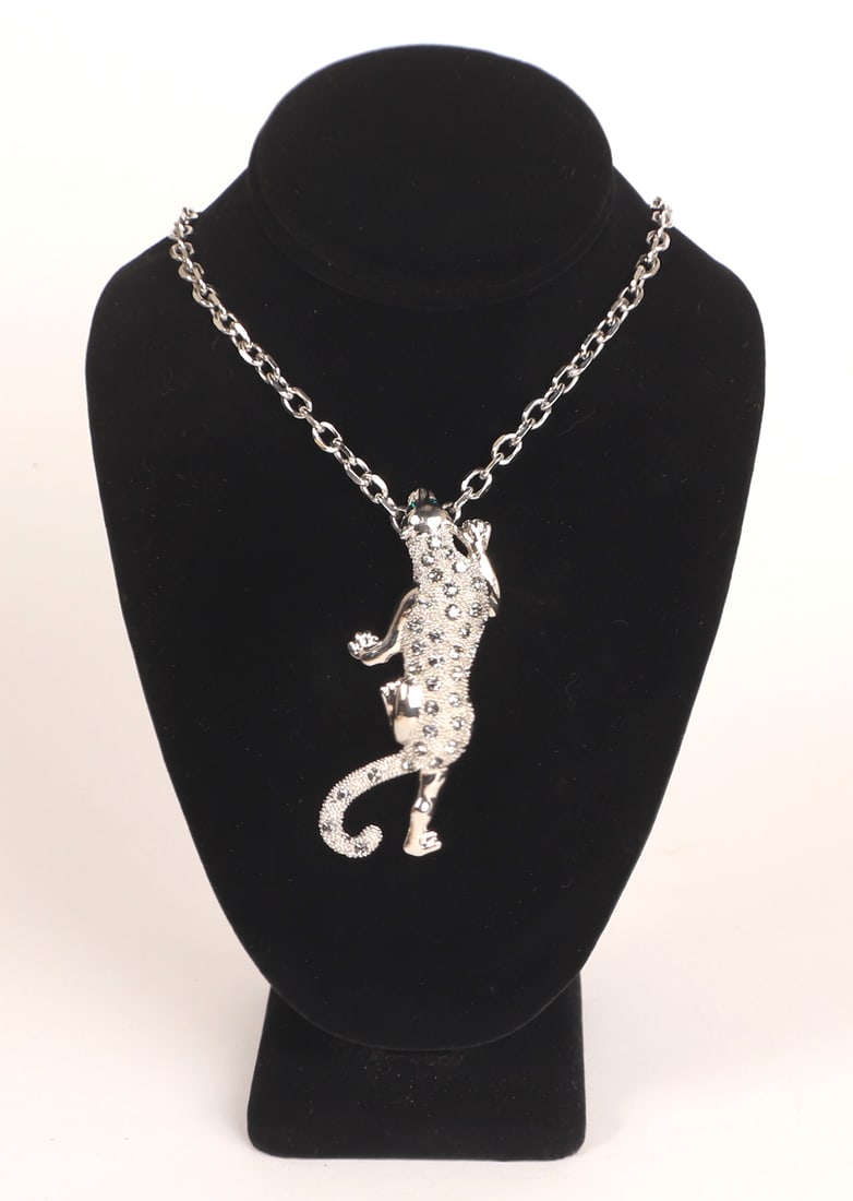 Cartier Style Silver Leopard Pendant - 6