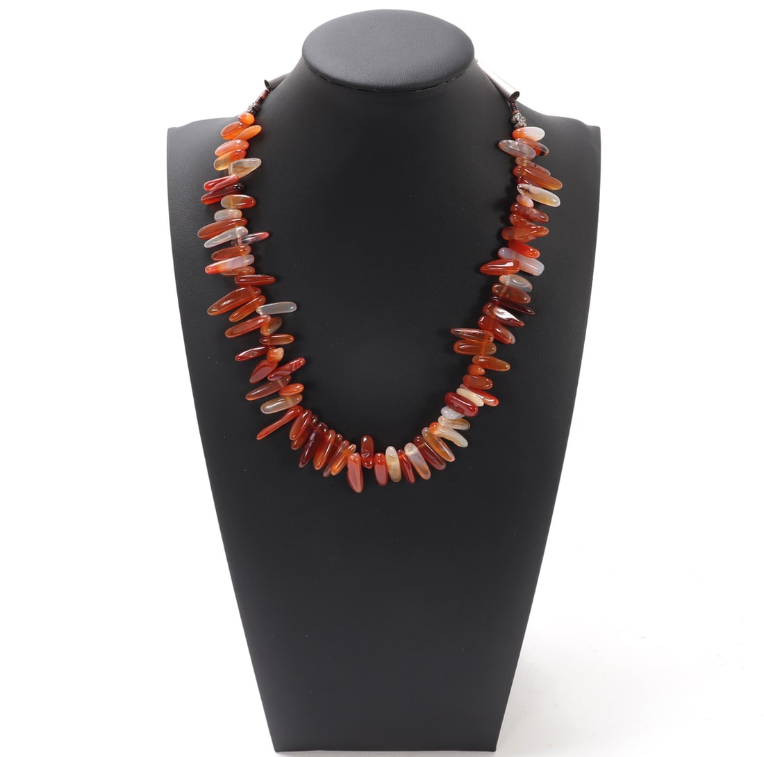 Gorgeous Natural Carnelian and Agate Necklace (1 of 5)
