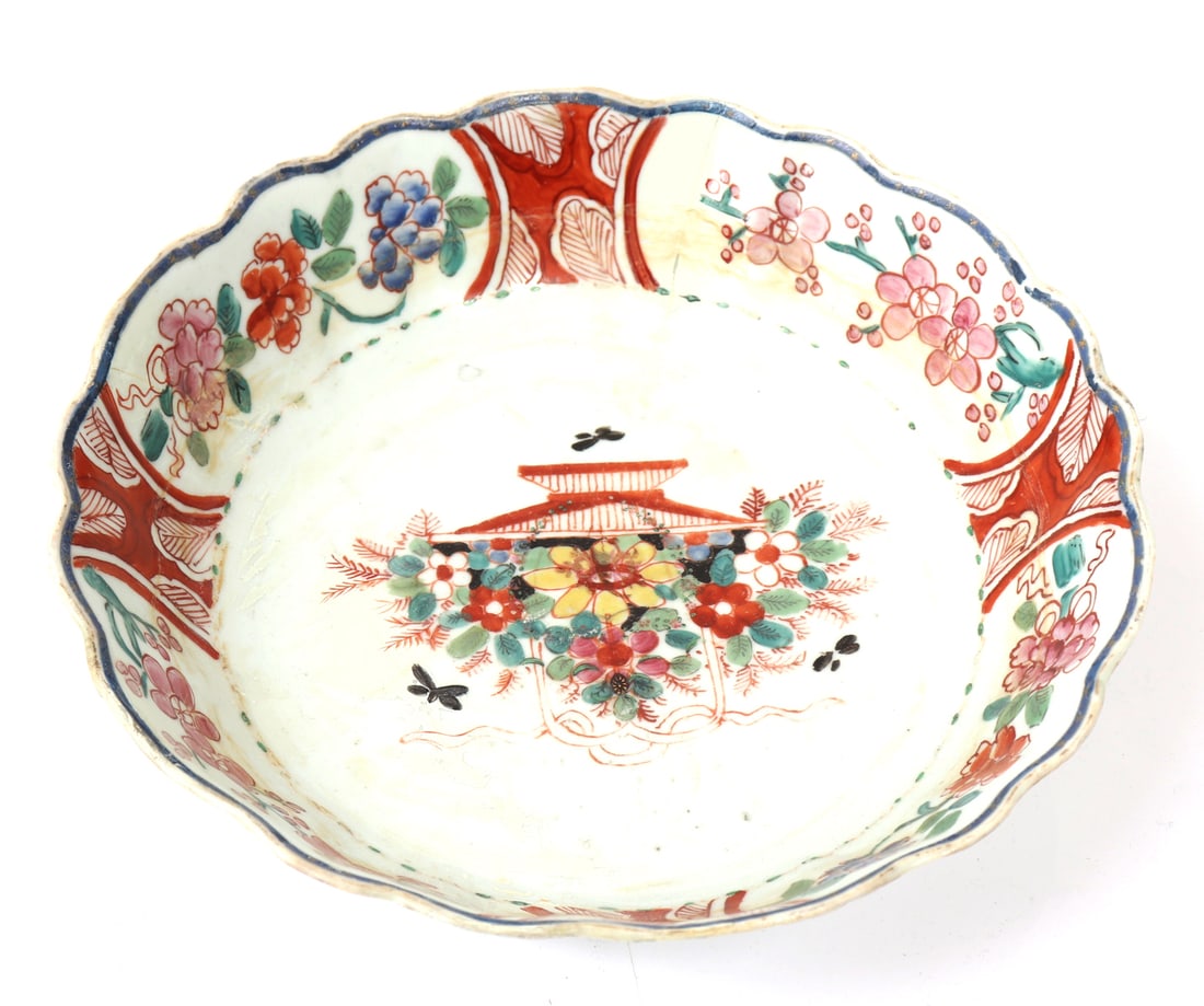Chinese Porcelain Bowl with Flowers (1 of 6)