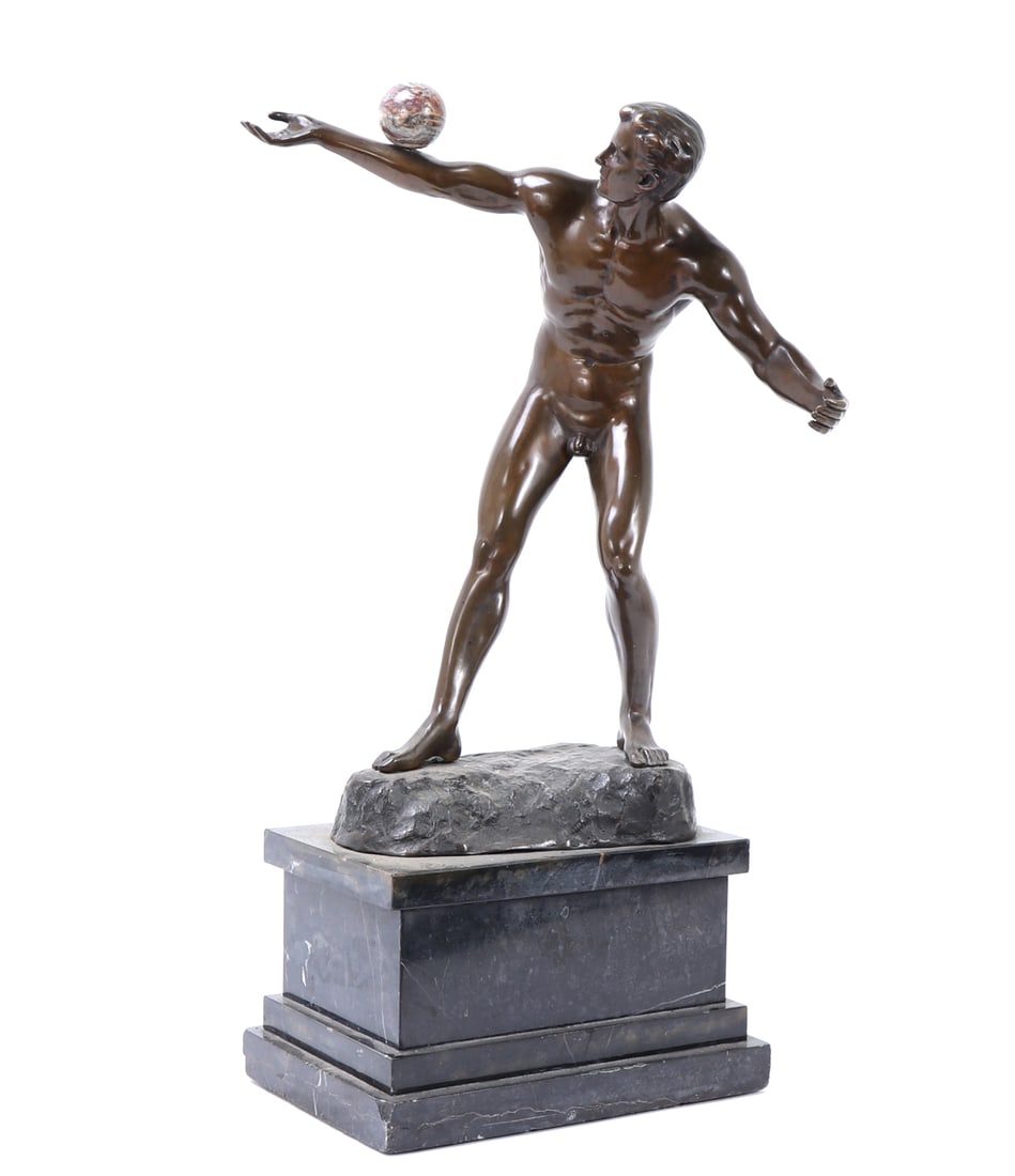 E. Hamburger ''Ball Balancing'' Signed Bronze Sculpture (1 of 9)