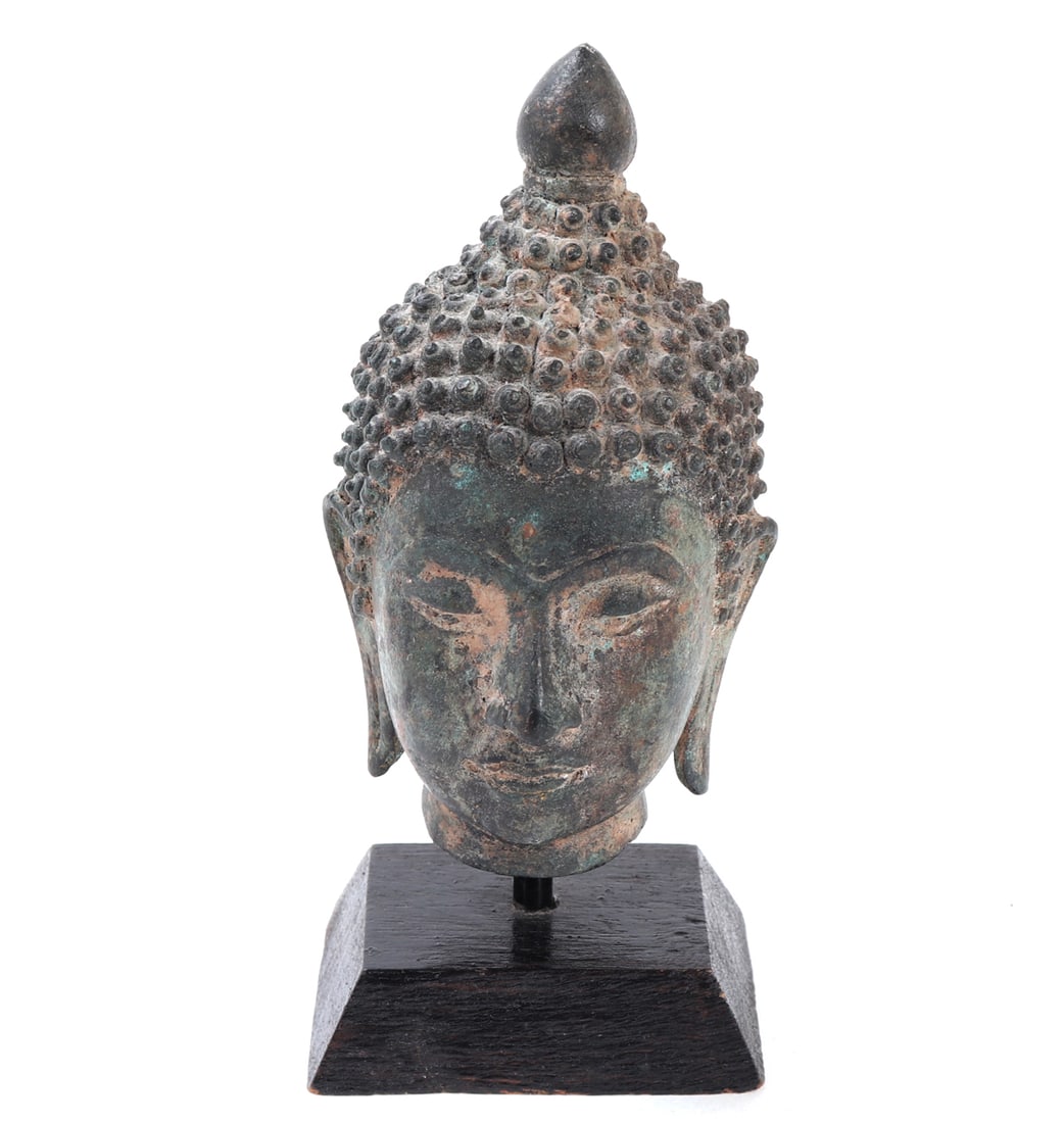 Antique Thai Mounted Bronze Buddha Head (1 of 7)