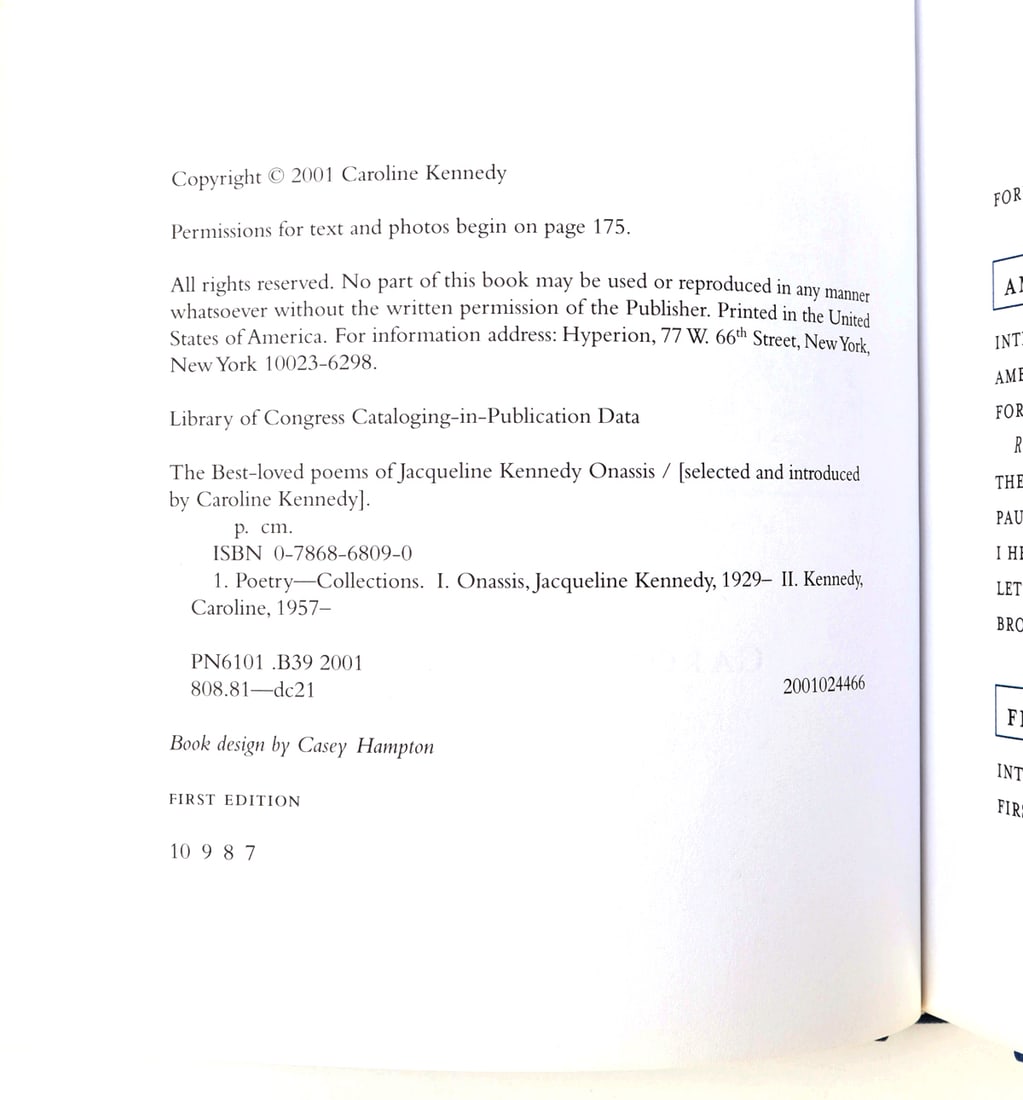 Signed Caroline Kennedy Book - 5